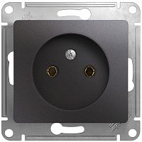 Розетка без заземления без рамки Systeme Electric Glossa 1-м. графит картинка